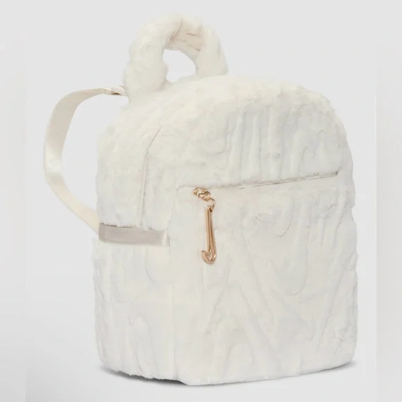 NIKE Elegant White Faux Fur Backpack - Picture 1 of 7